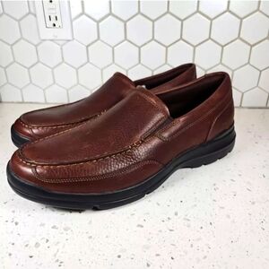 ROCKPORT Memory Foam Loafers Shoes Men's Sz 11.5  Brown Genuine Leather Casual